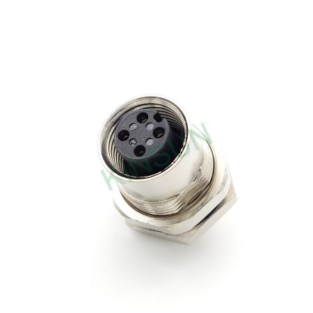 M12 A-coded 4Pin 母头连接器板端 - M12 A-coded 4Pin 母头连接器板端